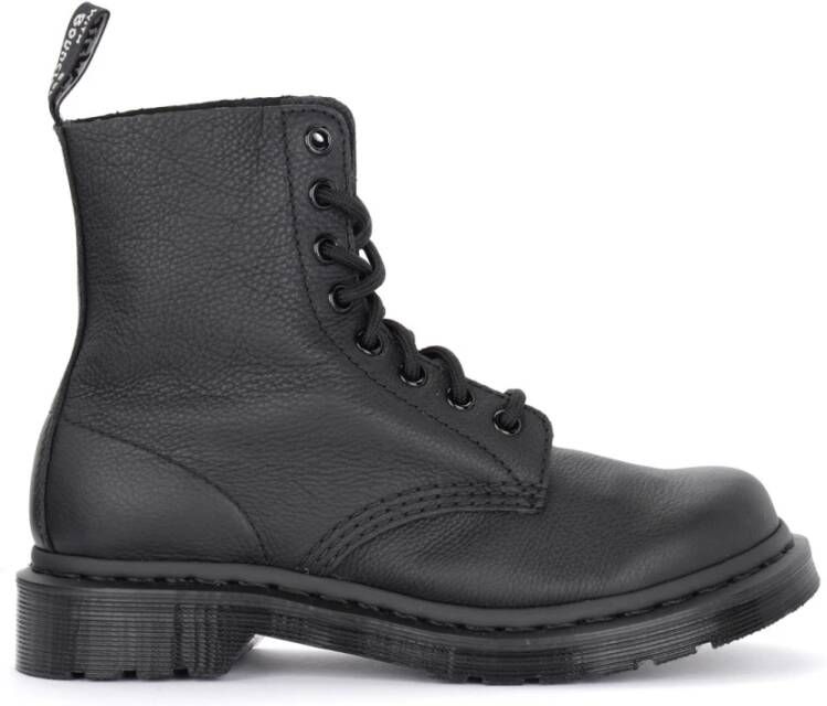 Dr. Martens Zwarte Gehamerde Leren Pascal Mono Laars Black Dames