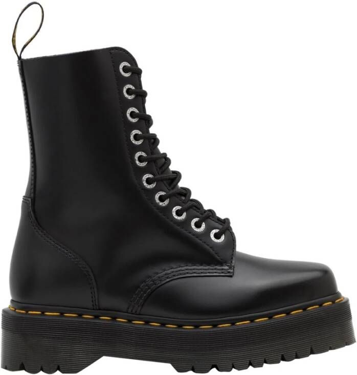 Dr. Martens Zwarte Gepolijste Gladde Enkellaarzen Black Dames