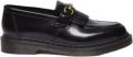 Dr. Martens Elegante Atlas Leren Loafers met Franje en Metalen Gesp Black - Zwart