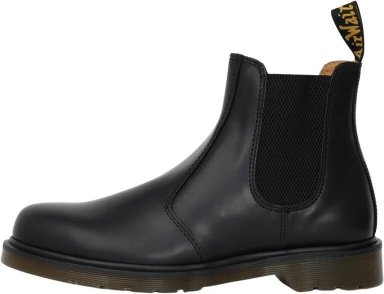 Dr. Martens Zwarte Leren Laarzen met Elastische Inzetstukken Black