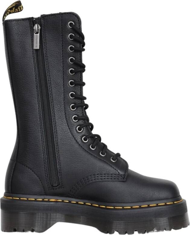 Dr martens 1B99 Quad hoge laars van zacht leer Zwart Leer Hoge laarzen Dames