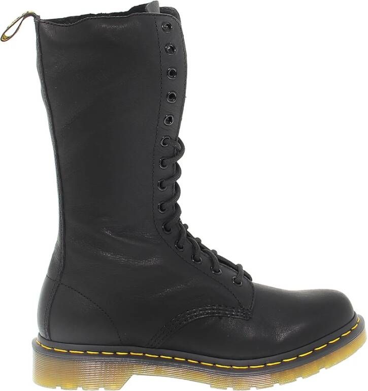 Dr. Martens Zwarte Leren Dameslaars met Rits Zwart Dames