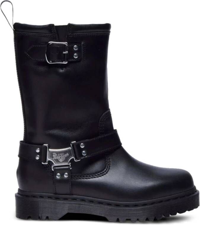 Dr. Martens Anistone Hi leren bikerboots zwart - Foto 4