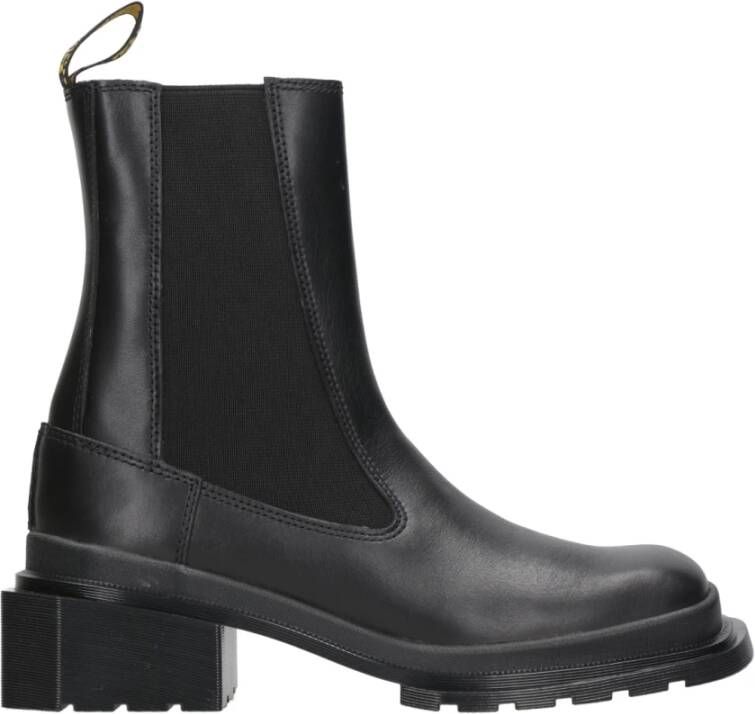 Dr. Martens Zwarte leren enkellaarzen met vierkante neus