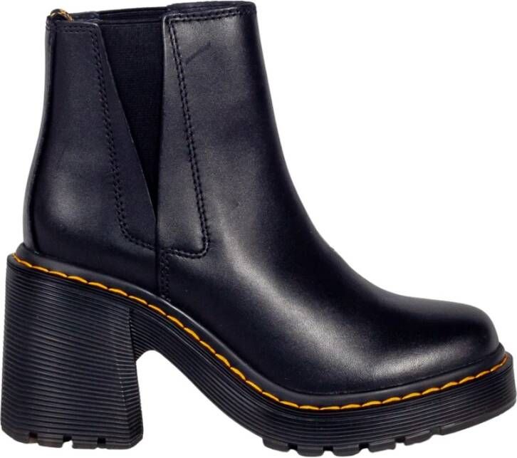 Dr. Martens Zwarte Leren Laarzen met Elastische Inzetstukken Black Dames - Foto 7