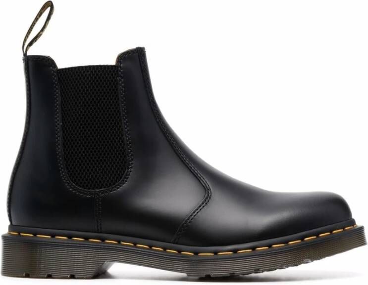 Dr. Martens Zwarte Leren Laarzen met Platte Zool