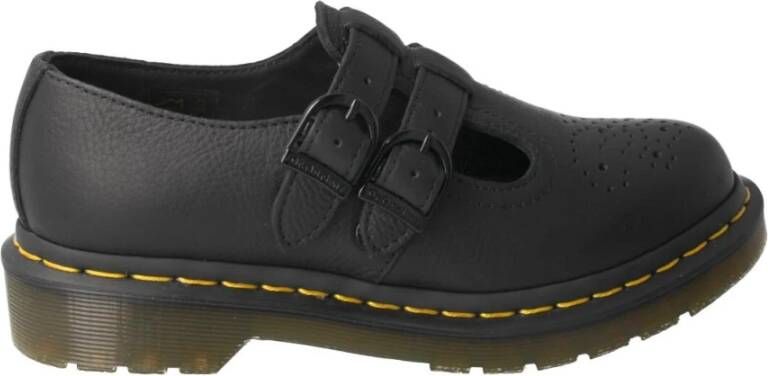 Dr. Martens Zwarte leren Mary Jane schoen met luchtkussen zool Black Dames