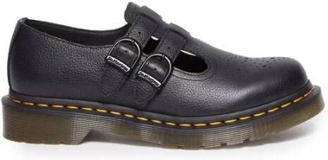 Dr. Martens Zwarte leren Mary Jane schoen met luchtkussen zool Black Dames