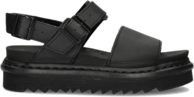 Dr. Martens Zwarte leren sandalen met slingback-band