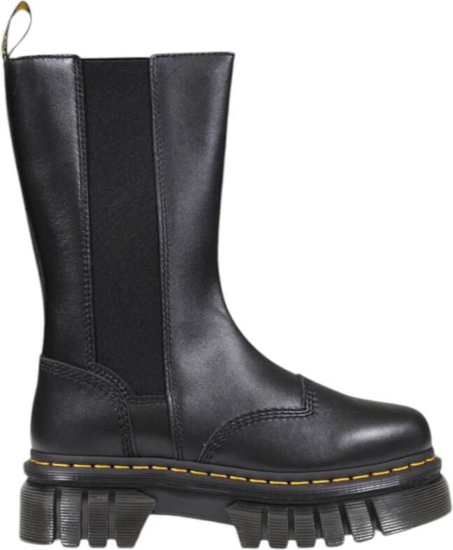 Dr. Martens Zwarte Leren Laarzen met Elastische Inzetstukken Black Dames - Foto 4