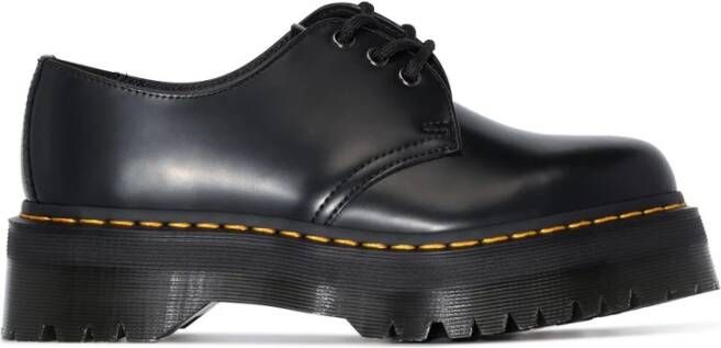 Dr. Martens 1461 Quad Polished Smooth Leren Platform Schoenen Black