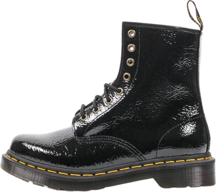 Dr. Martens Zwarte Leren Veterschoenen voor Dames Black Dames