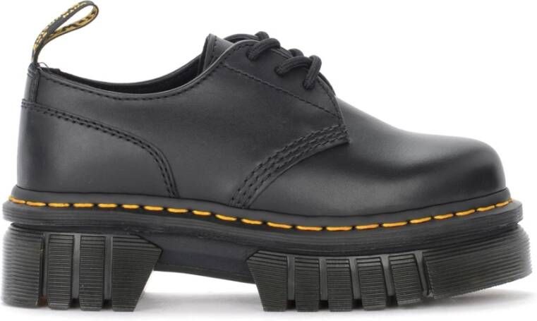 Dr. Martens Zwarte Nappa Lux Audrick Veterschoen Black Dames