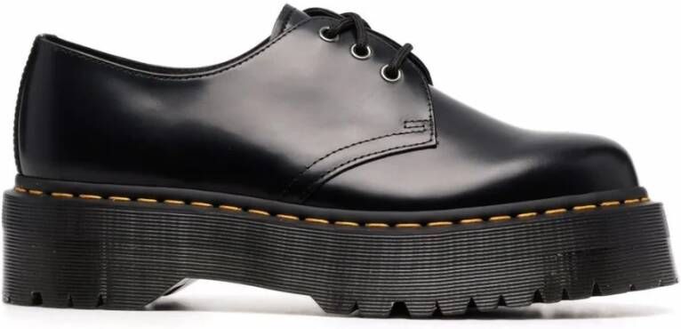 Dr. Martens 1461 Quad Polished Smooth Leren Platform Schoenen Black