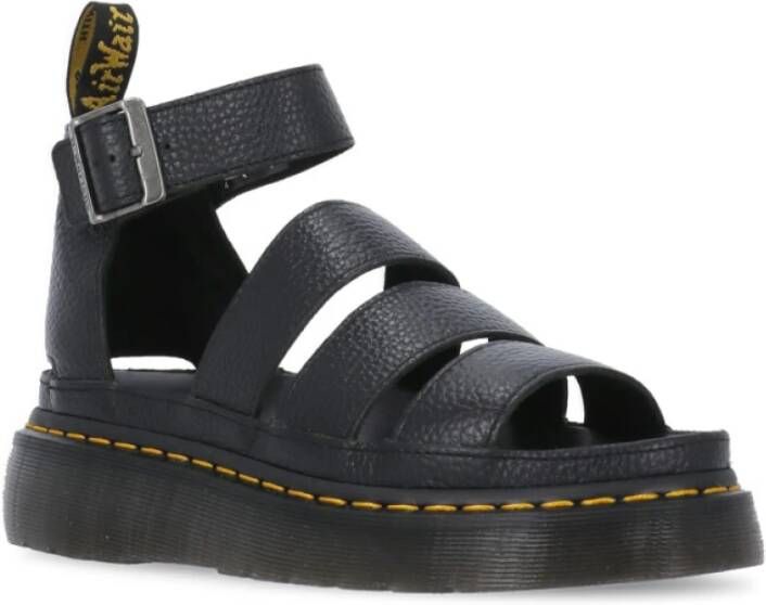 Dr. Martens Zwarte Patent Lamper Gladiator Sandalen Black Dames