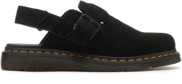 Dr. Martens Zwarte Suède Lage Sandalen Black Dames