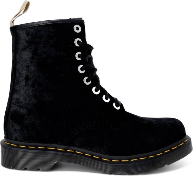 Dr. Martens Verpletterd Fluweel Vegan Enkellaarzen Black Dames