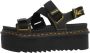 Dr. Martens Zwarte Leren Platte Sandalen met Klittenbandsluiting Black Dames - Thumbnail 2