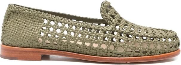 Dragon Diffusion Woven Leather Loafers