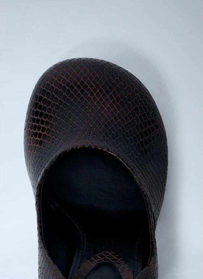 Dries Van Noten Python-Embossed Leather Wedge Pumps - Foto 2