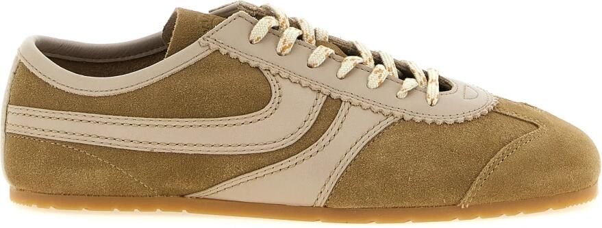 Dries Van Noten Suede Sneakers met lederen details