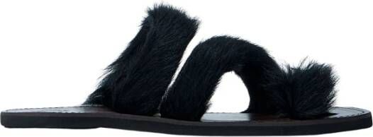 Dries Van Noten Wollen Leren Sandalen
