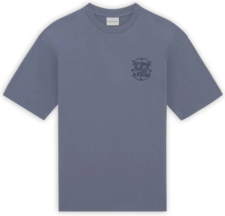Drole de Monsieur Blauw Slogan Tresses T-shirt