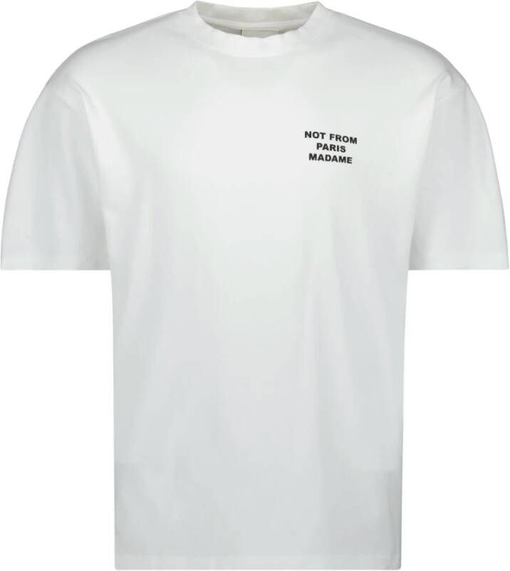 Drole de Monsieur T-shirt met sloganprint wit