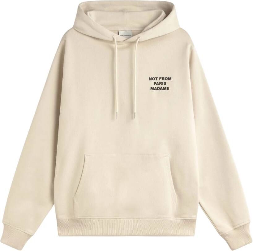 Drole de Monsieur Gedurfde Slogan Hoodie in Beige