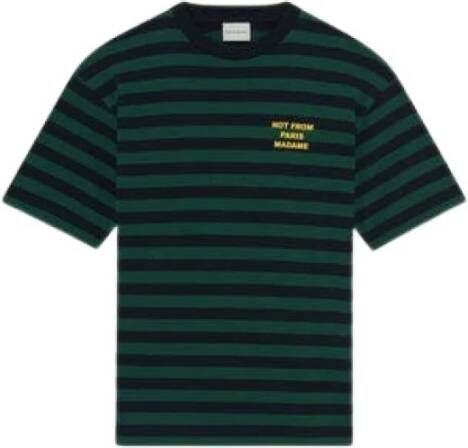 Drole de Monsieur Gestreept T-shirt met slogan van katoen