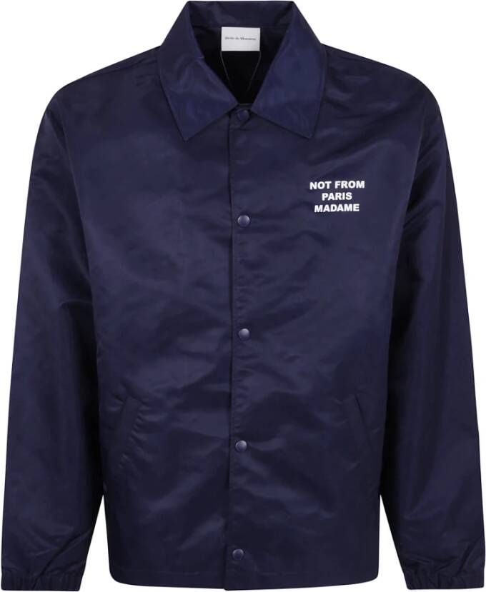 Drole de Monsieur Navy Nylon Slogan Jas