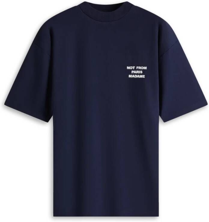 Drole de Monsieur Navy Slogan Print T-shirt