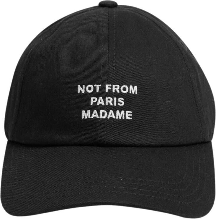 Drole de Monsieur Zwarte Slogan Pet Stijlvol Streetwear Accessoire