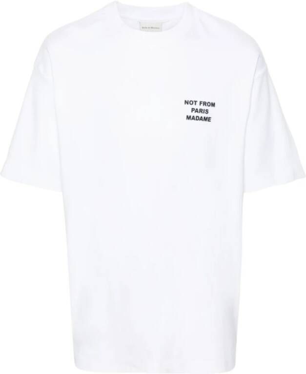 Drole de Monsieur T-shirt met sloganprint en ronde hals