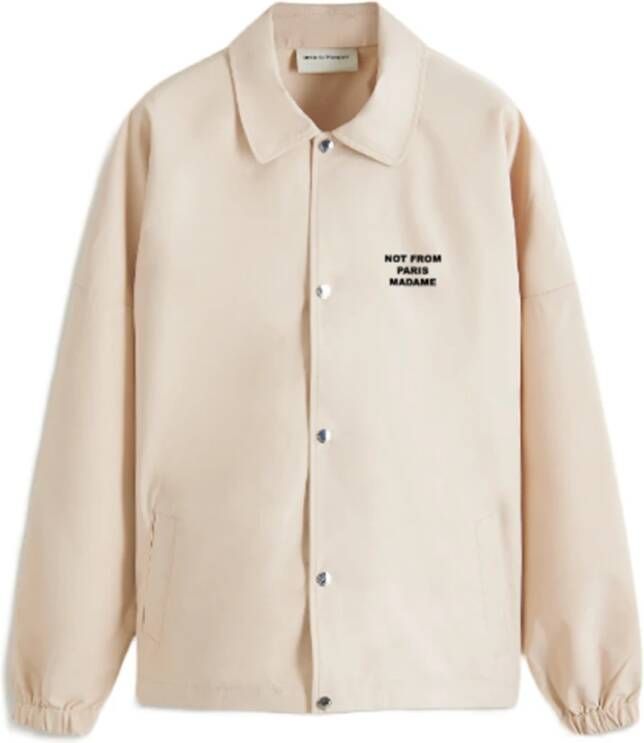 Drole de Monsieur Windbreaker met sloganprint en knoopsluiting