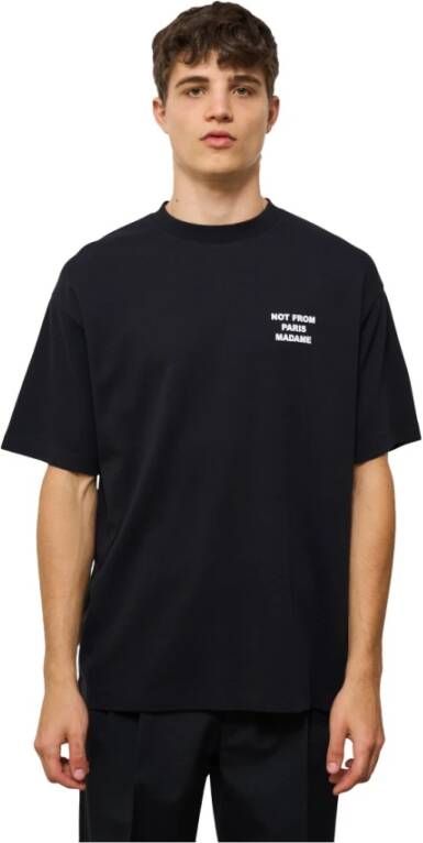 Drole de Monsieur Zwart T-shirt met slogan print