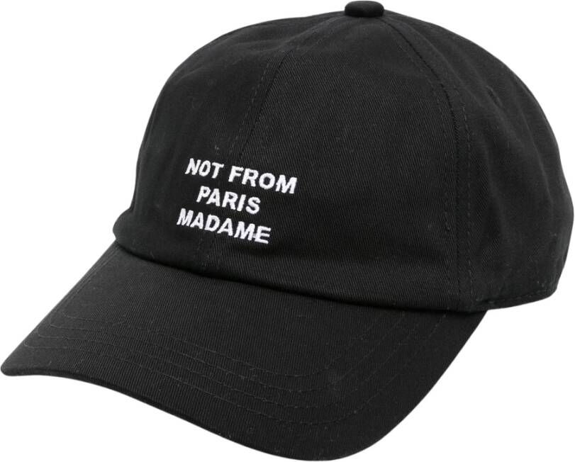Drole de Monsieur Zwarte Slogan Pet Stijlvol Streetwear Accessoire