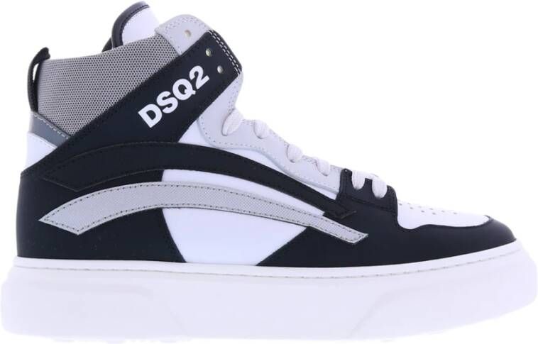 Dsquared2 551 Sneakers Mid Box Sole Lace Black white grey Wit