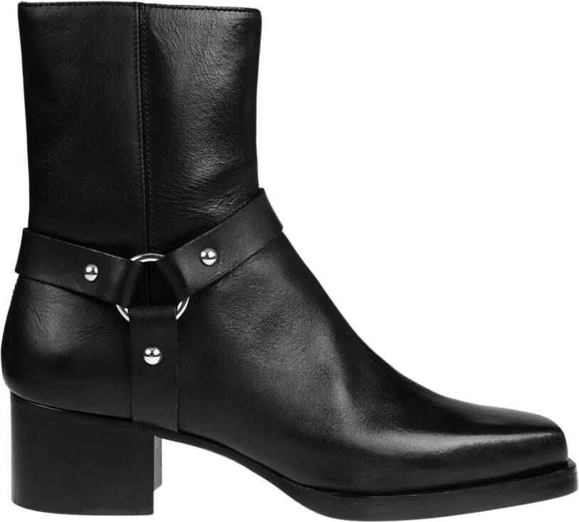 Dsquared2 Leren Enkellaarzen Black Dames