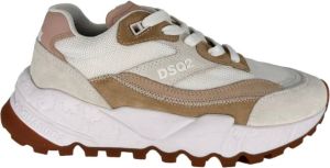 Dsquared2 Beige Leren Sneaker met Maple Leaf Print Beige Dames