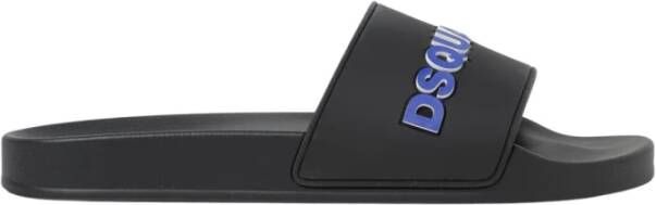 Dsquared2 Blauwe Rubberen Slippers met Logo