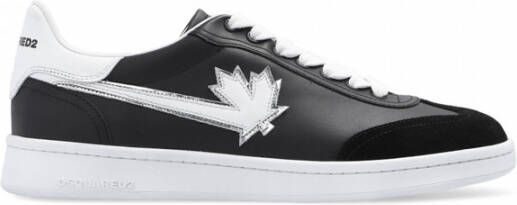 Dsquared2 Boxer sneaker van kalfsleer met suède details