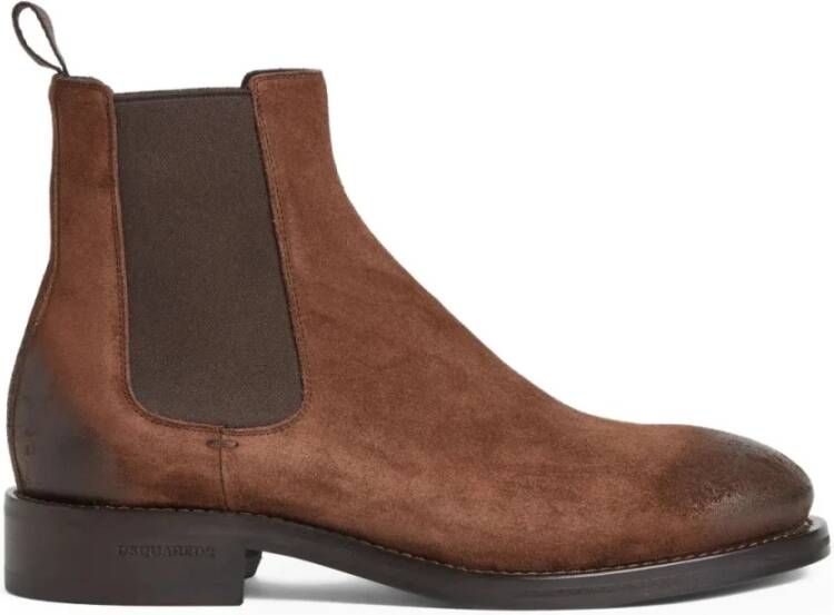 Dsquared2 Bruine leren sneakers