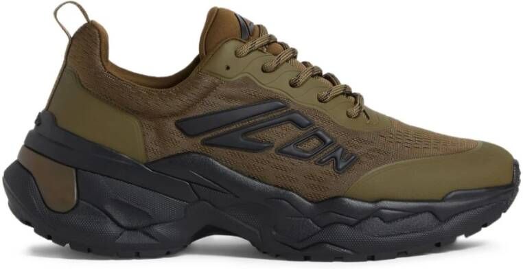 Dsquared2 Bruine Sneakers met Olijfgroene Details
