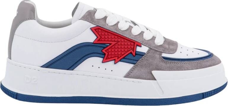 Dsquared2 Canadese Leren en Suède Sneakers Wit Heren