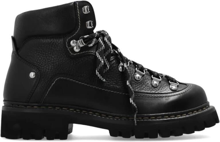 Dsquared2 Canadese leren enkellaarzen Black Heren