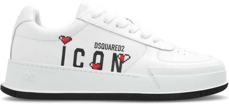 Dsquared2 Witte lage sneakers met logo print White Dames
