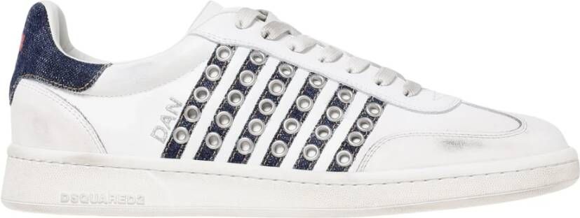 Dsquared2 Witte Sneakers met Contrast Hiel White Heren