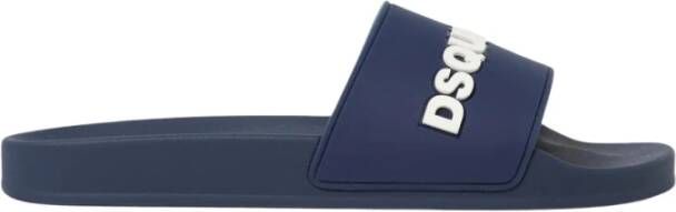 Dsquared2 Comfortabele Rubberen Slippers Sandalen Blauw