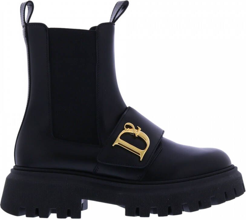 Dsquared2 D2 Statement Ankle Boots Elast Zwart Unisex - Schoenen.nl
